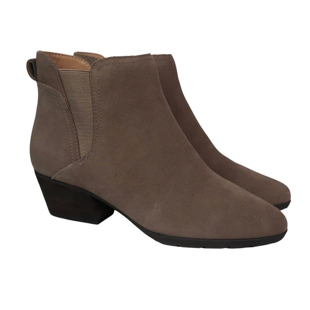 Blondo Victory Taupe Grey Suede Leather Waterproof Ankle Boots 9